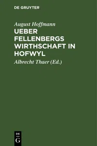 Ueber Fellenbergs Wirthschaft in Hofwyl_cover