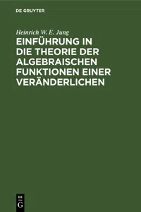 Einführung in die Theorie der algebraischen Funktionen einer Veränderlichen_cover