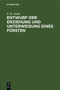 Entwurf der Erziehung und Unterweisung eines Fürsten_cover