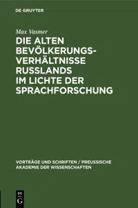 Die alten Bevölkerungsverhältnisse Russlands im Lichte der Sprachforschung_cover