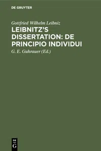 Leibnitz's Dissertation: De principio individui_cover