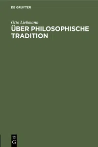 Über philosophische Tradition_cover