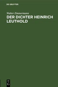 Der Dichter Heinrich Leuthold_cover