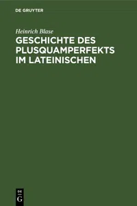 Geschichte des Plusquamperfekts im Lateinischen_cover