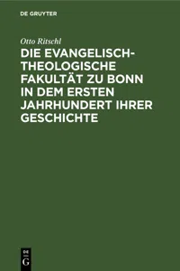 Die evangelisch-theologische Fakultät zu Bonn in dem ersten Jahrhundert ihrer Geschichte_cover