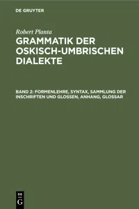 Formenlehre, Syntax, Sammlung der Inschriften und Glossen, Anhang, Glossar_cover