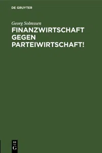 Finanzwirtschaft gegen Parteiwirtschaft!_cover