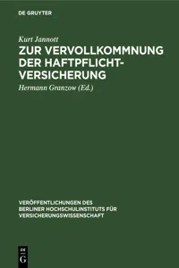 Zur Vervollkommnung der Haftpflichtversicherung_cover