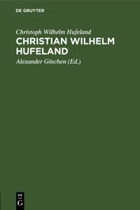 Christian Wilhelm Hufeland_cover