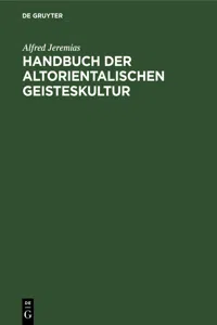 Handbuch der altorientalischen Geisteskultur_cover