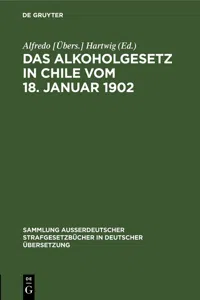 Das Alkoholgesetz in Chile vom 18. Januar 1902_cover