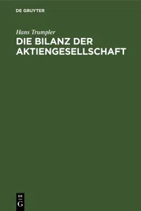 Die Bilanz der Aktiengesellschaft_cover