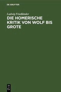 Die homerische Kritik von Wolf bis Grote_cover