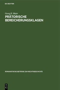 Prätorische Bereicherungsklagen_cover