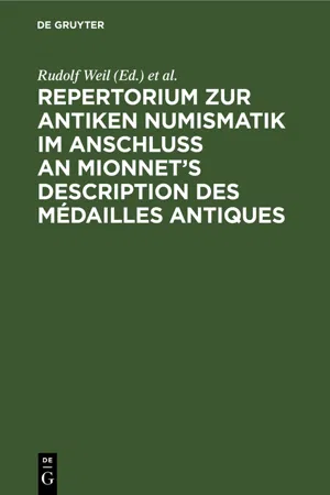 Repertorium zur antiken Numismatik im Anschluß an Mionnet's Description des médailles antiques