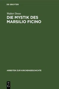 Die Mystik des Marsilio Ficino_cover