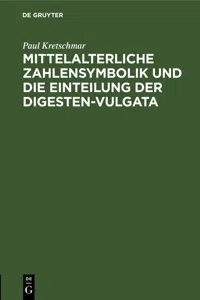 Mittelalterliche Zahlensymbolik und die Einteilung der Digesten-Vulgata_cover