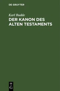 Der Kanon des Alten Testaments_cover