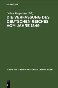 Die Verfassung des Deutschen Reiches vom Jahre 1849_cover