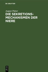 Die Sekretionsmechanismen der Niere_cover