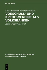 Vorschuss- und Kredit-Vereine als Volksbanken_cover