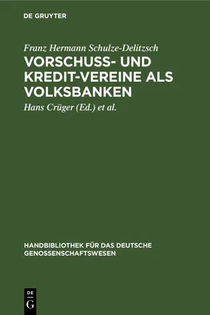 Vorschuss- und Kredit-Vereine als Volksbanken