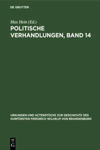 Politische Verhandlungen, Band 14_cover