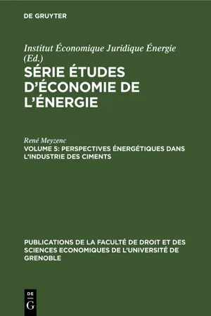 Perspectives énergétiques dans l'industrie des ciments