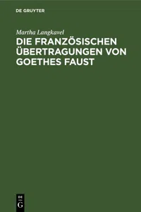 Die französischen Übertragungen von Goethes Faust_cover