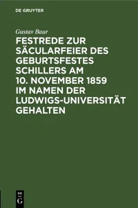 Festrede zur Säcularfeier des Geburtsfestes Schillers am 10. November 1859 im Namen der Ludwigs-Universität gehalten_cover