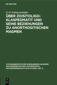 Über Zoisitoligoklaspegmatit und seine Beziehungen zu anorthositischen Magmen_cover