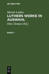 Martin Luther: Luthers Werke in Auswahl. Band 1_cover