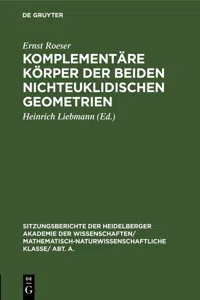 Komplementäre Körper der beiden nichteuklidischen Geometrien_cover