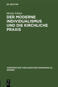 Der moderne Individualismus und die kirchliche Praxis_cover