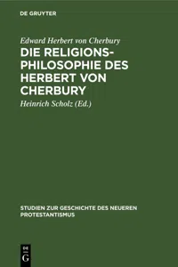 Die Religionsphilosophie des Herbert von Cherbury_cover