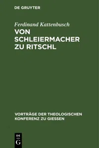 Von Schleiermacher zu Ritschl_cover