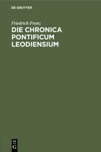 Die Chronica pontificum Leodiensium_cover