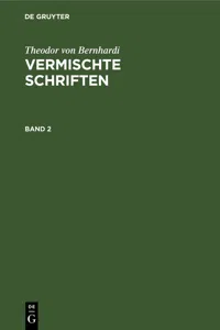 Theodor von Bernhardi: Vermischte Schriften. Band 2_cover