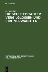 Die Schlettstadter Vergilglossen und ihre Verwandten_cover