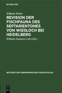 Revision der Fischfauna des Septarientones von Wiesloch bei Heidelberg_cover