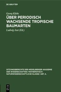 Über periodisch wachsende tropische Baumarten_cover