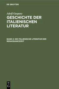 Die italienische Literatur der Renaissancezeit_cover