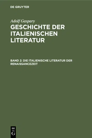 Die italienische Literatur der Renaissancezeit