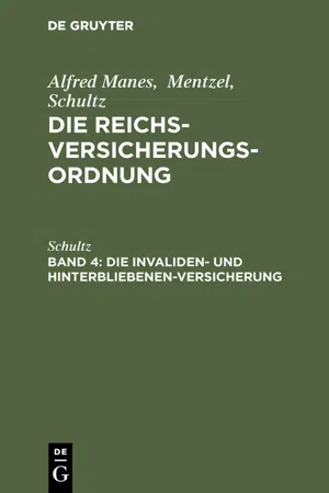 Die Invaliden- und Hinterbliebenen-Versicherung