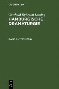 Hamburgische Dramaturgie: 1767–1769, Band 1/2_cover