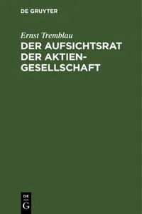 Der Aufsichtsrat der Aktiengesellschaft_cover