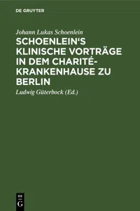 Schoenlein's klinische Vorträge in dem Charité-Krankenhause zu Berlin_cover