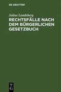 Rechtsfälle nach dem Bürgerlichen Gesetzbuch_cover