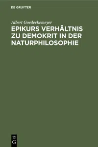 Epikurs Verhältnis zu Demokrit in der Naturphilosophie_cover