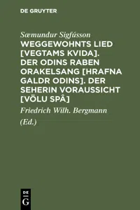 Weggewohnts Lied [Vegtams Kvida]. Der Odins Raben Orakelsang [Hrafna Galdr Odins]. Der Seherin Voraussicht [Völu Spâ]_cover